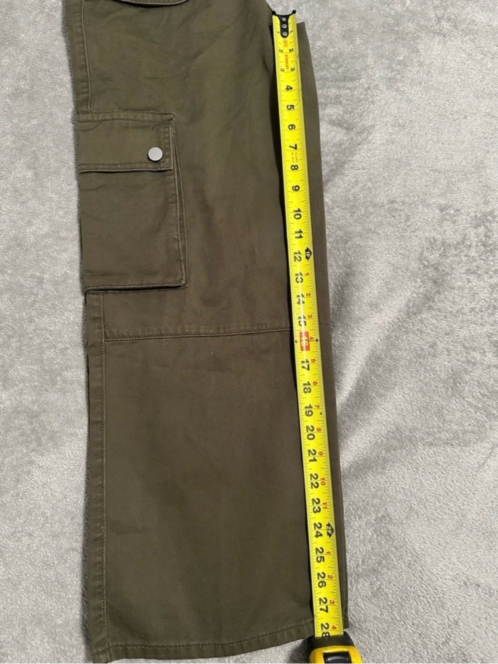 Gracia Olive Green Utility Cargo Pants Wide Leg Cropped High Rise NWT Small - Picture 7 of 10